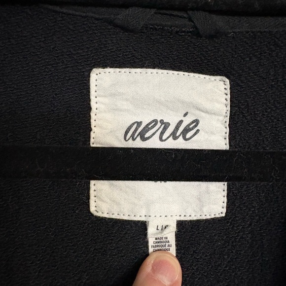 aerie Black Button-Front V-Neck Cardigan Sweater - Picture 4 of 5